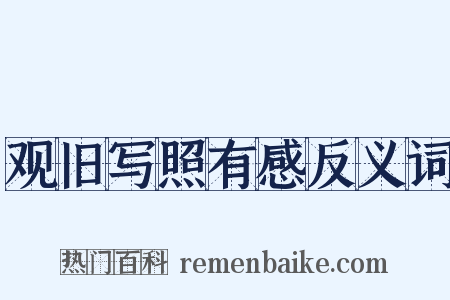 观旧写照有感反义词是什么意思的图片